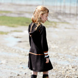 Hooded Knitted Dress With Stripes-2