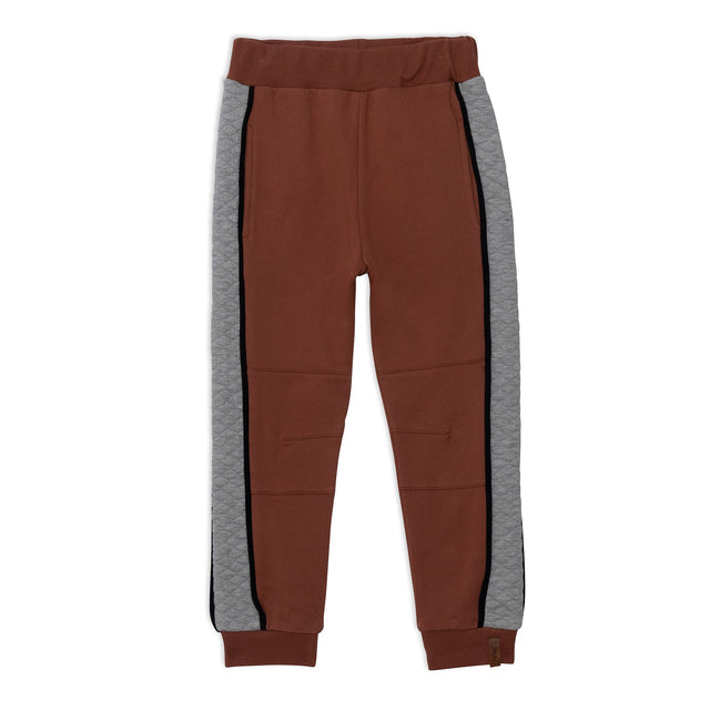 Fleece Sweatpants With Quilting Brown, Grey And Black-0