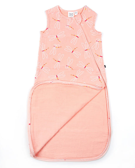 Printed Muslin Sleep Bag Pink Dragonfly-1