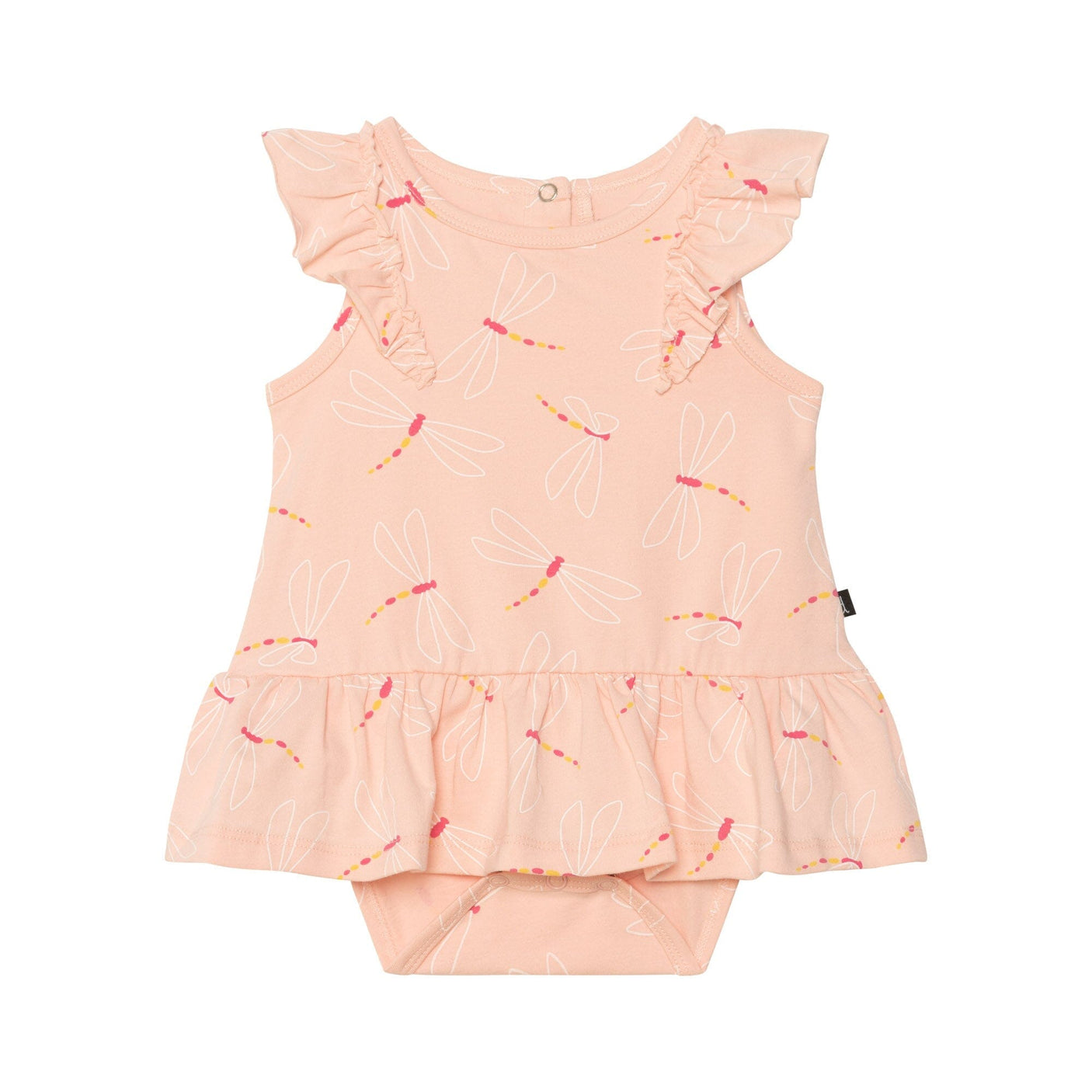 Organic Cotton Printed Romper Pink Dragonfly-0