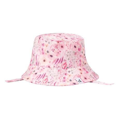 Printed Hat Pink Watercolor Flowers-0
