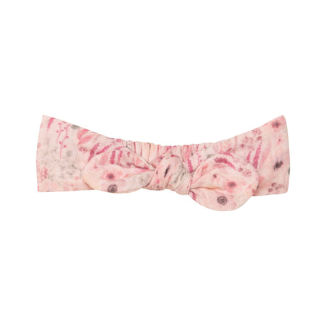 Printed Knotted Headband Pink Watercolor Flowers-0