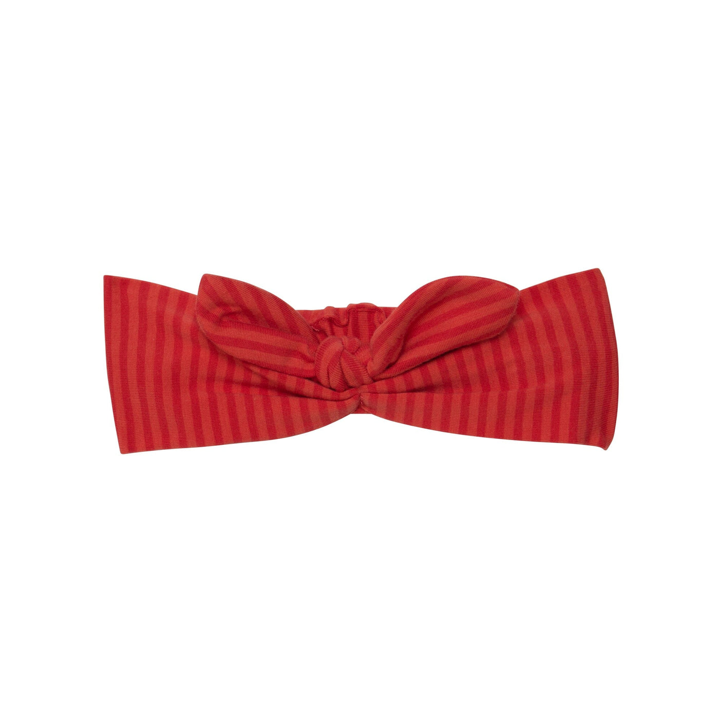 Organic Cotton Striped Knotted Headband Red-0