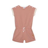 Printed Jumpsuit With Lace Dusty Pink Polka Dots-0