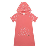 Hooded Raglan Sleeve Dress Coral-0
