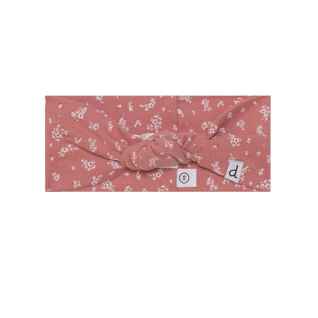 Printed Knotted Headband Cinnamon Pink Little Flowers-0