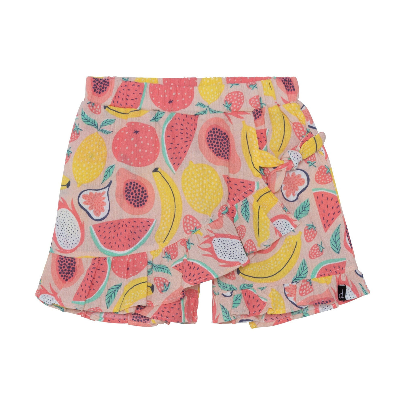 Printed Skort With Frill Coral Fruits-0