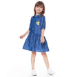 3/4 Sleeve Dress With Pocket Blue Chambray-2