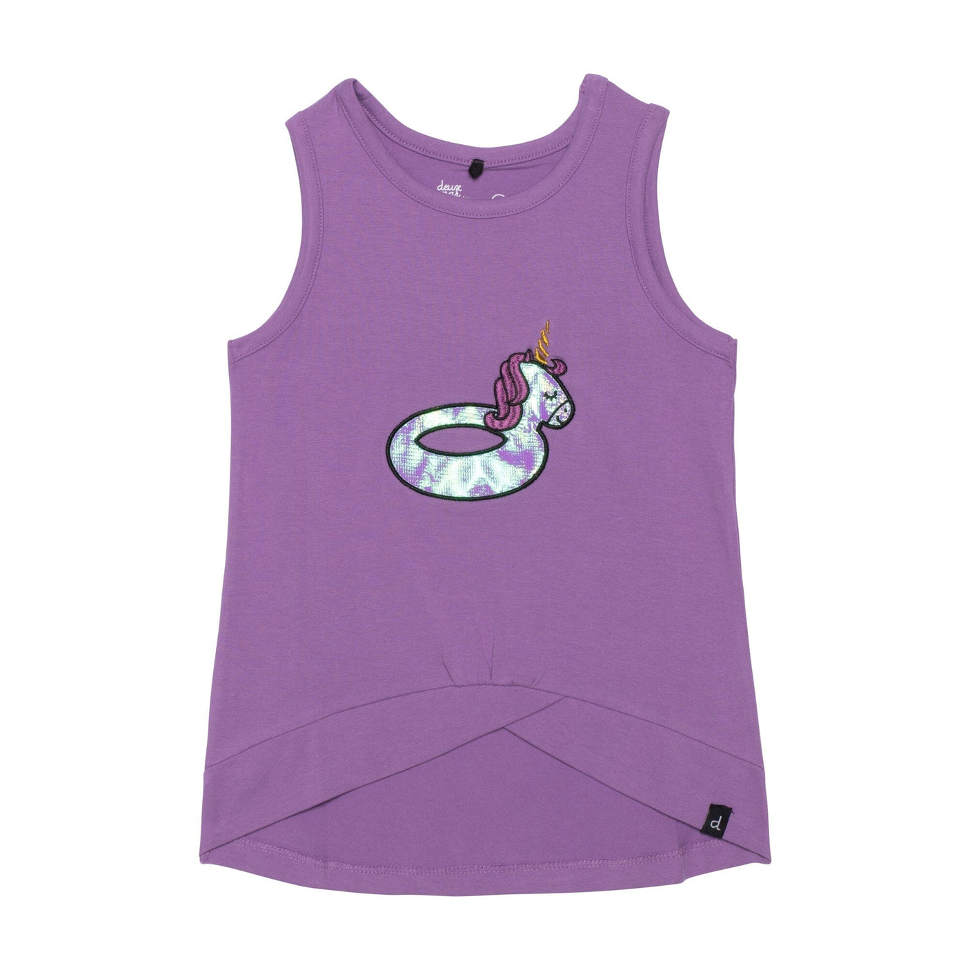Long Tank Top With Iridescent Applique Purple-0