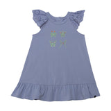Organic Cotton Tunic With Eyelet Sleeves Lavender Blue-0