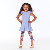 Organic Cotton Tunic With Eyelet Sleeves Lavender Blue-2