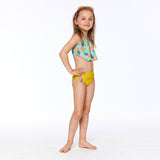 Printed Two Piece Swimsuit Blue Pineapple & Yellow-2