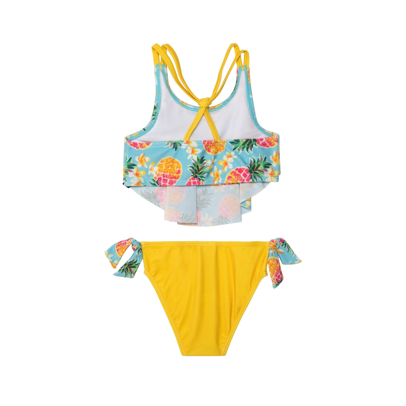 Printed Two Piece Swimsuit Blue Pineapple & Yellow-3