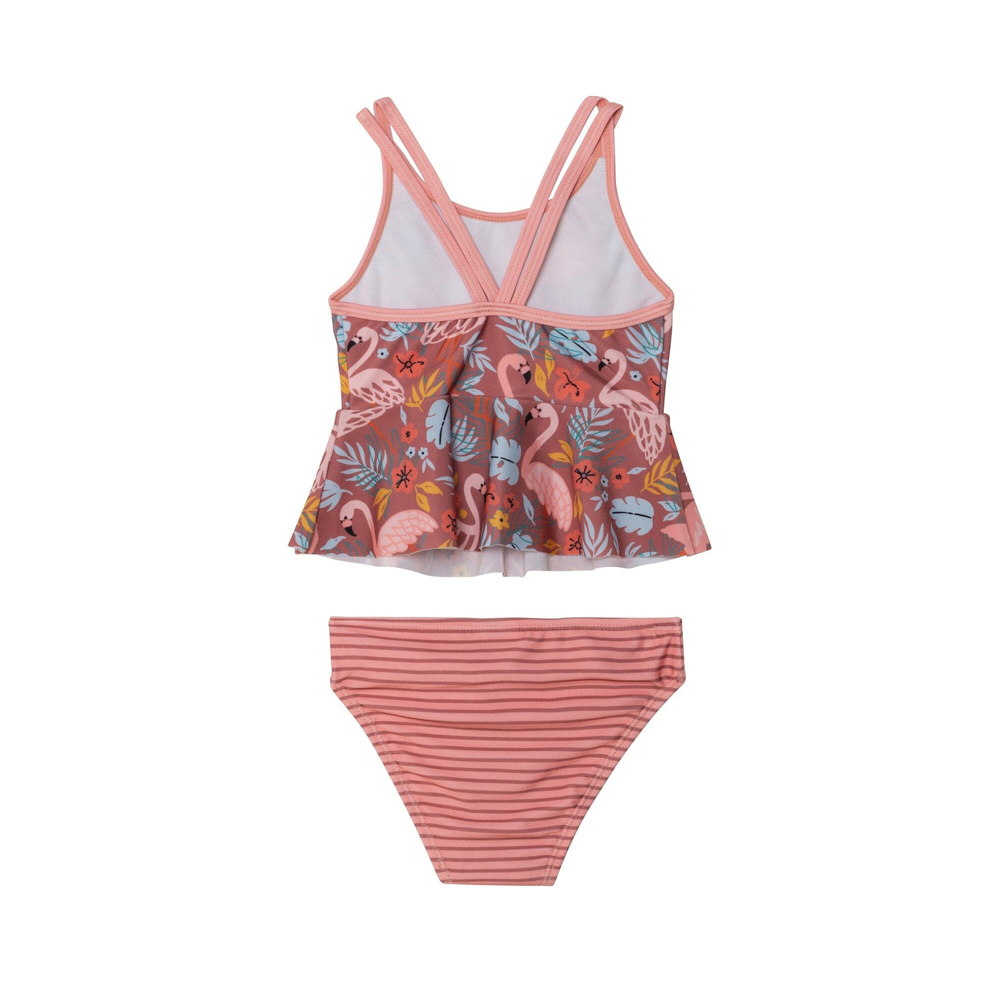 Printed Two Piece Swimsuit Cinnamon Pink Flamingos-2