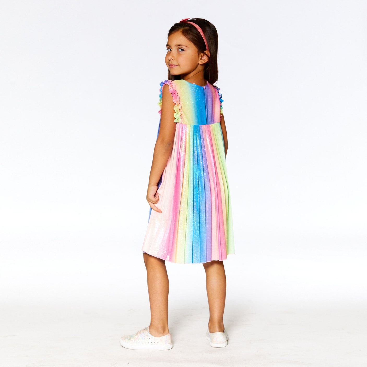 Rainbow Colored Pleated Dress-3