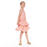 Short Sleeve Layered Dress Silver Pink-1