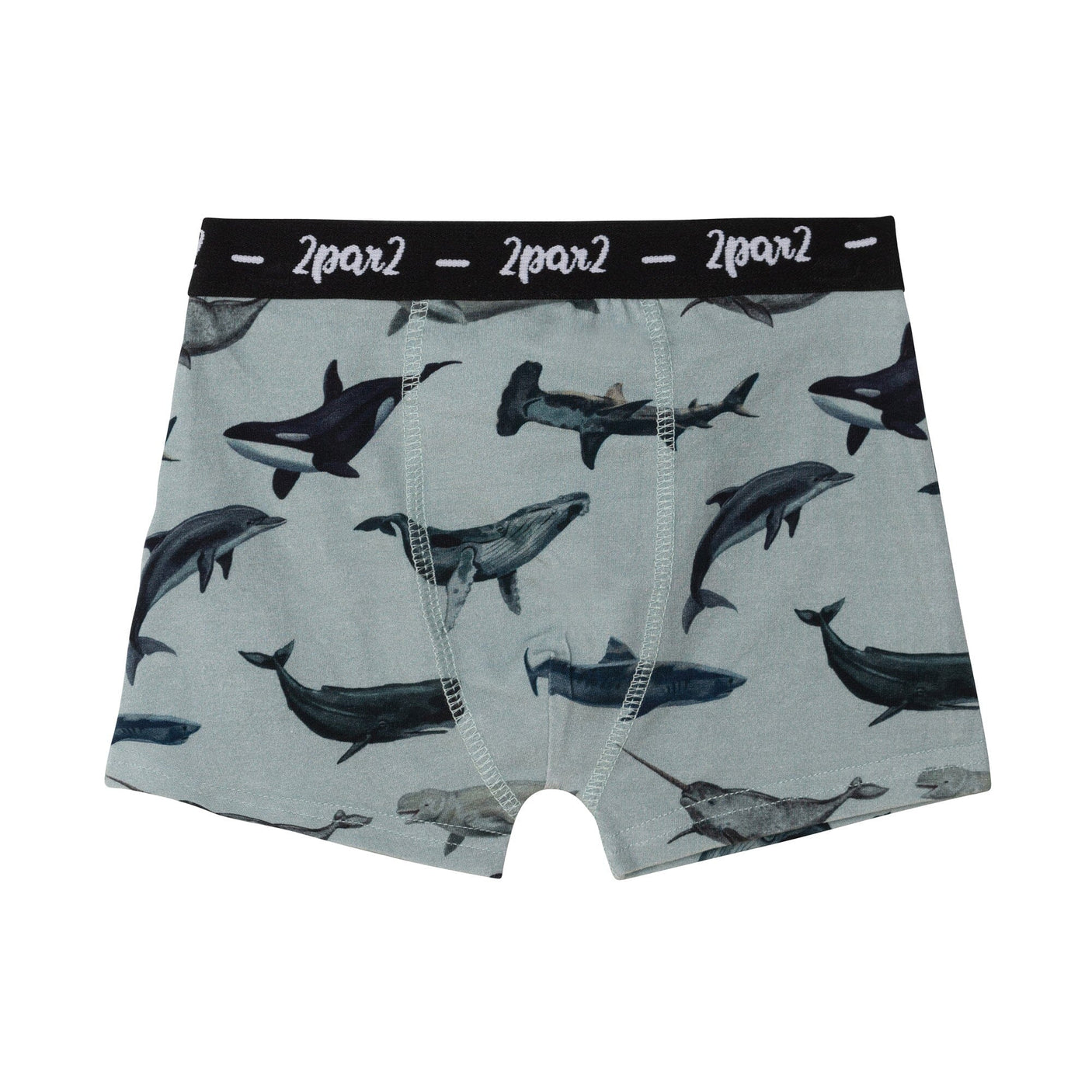 Printed Boxer Short Blue Sharks & Whales-0