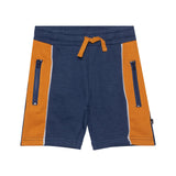 French Terry Short Navy Blue & Golden Yellow-0