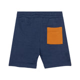 French Terry Short Navy Blue & Golden Yellow-2