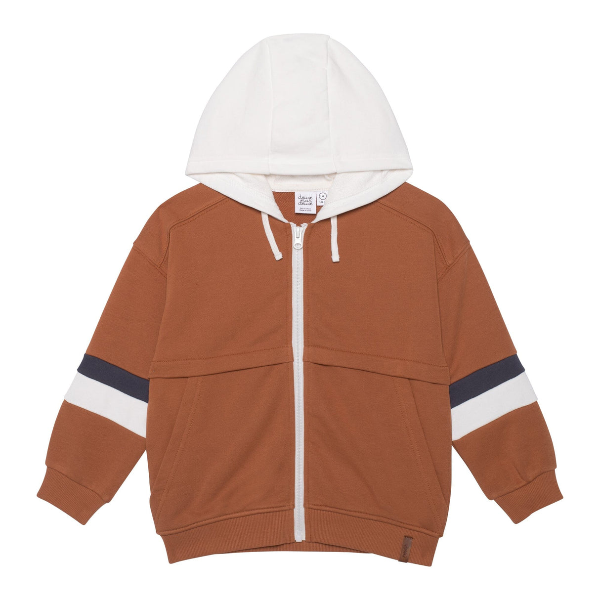 Hooded French Terry Cardigan Caramel-0