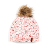 Printed Detachable Pompom Hat Dusty Pink Mini Flowers-0