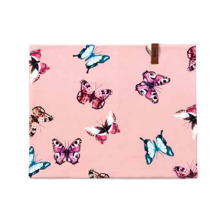 Printed Neck Tube Pink Watercolor Butterflies-0
