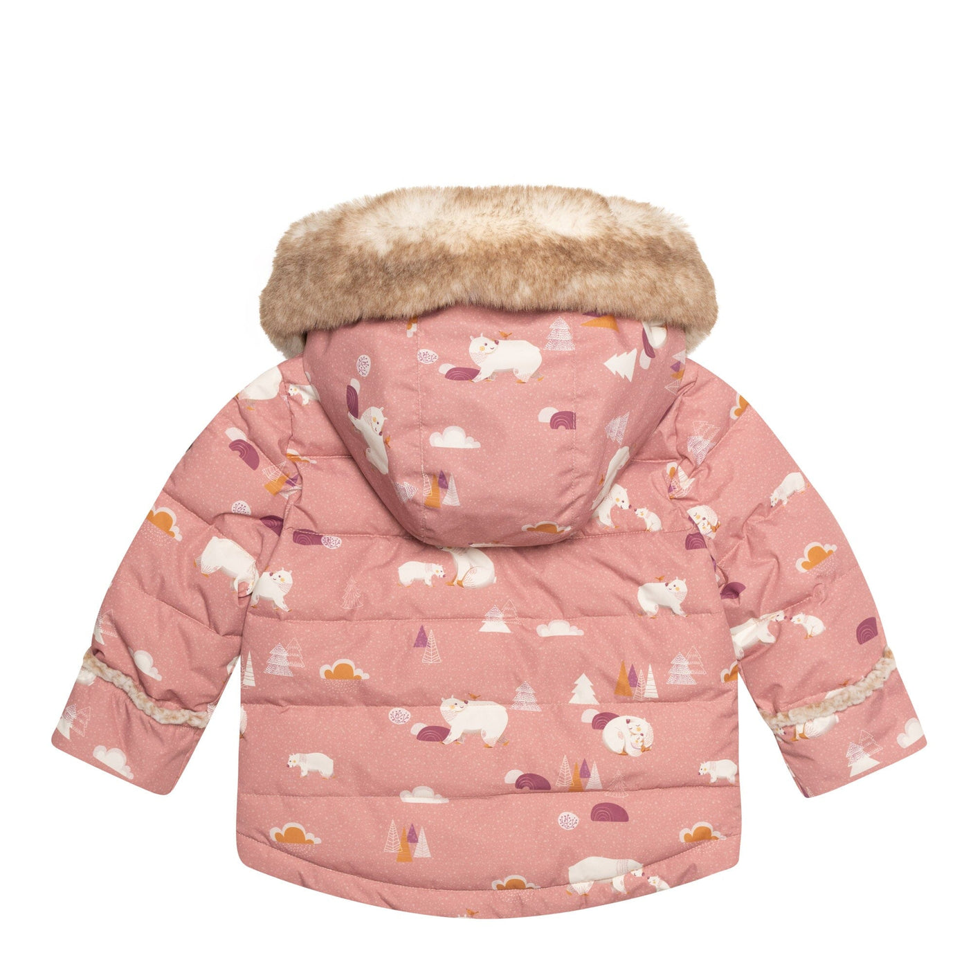 Two Piece Baby Snowsuit Ancient Rose With Bear Print-2