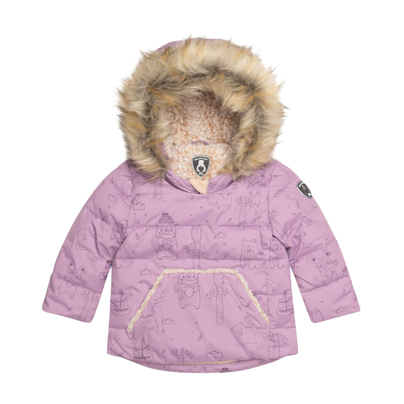 Two Piece Baby Snowsuit Lavender With Forest Friends Print-2