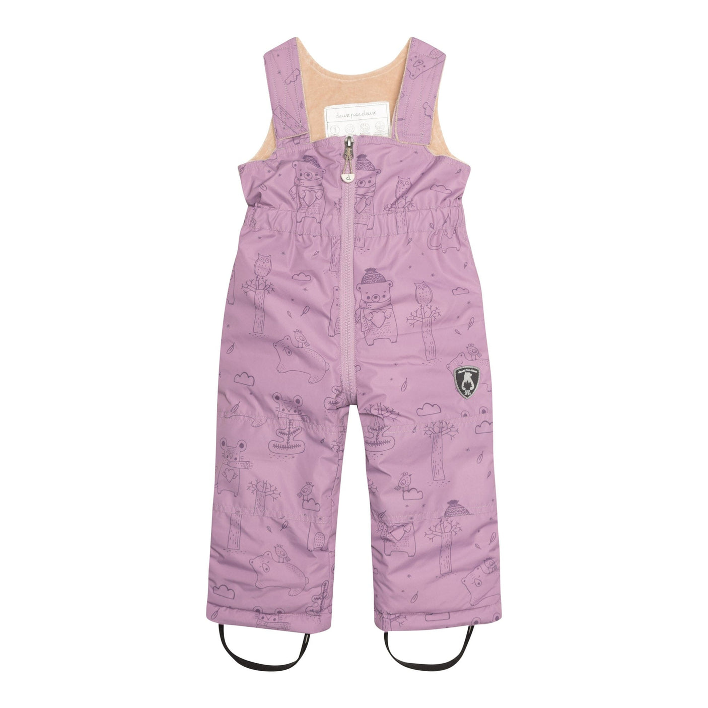 Two Piece Baby Snowsuit Lavender With Forest Friends Print-5