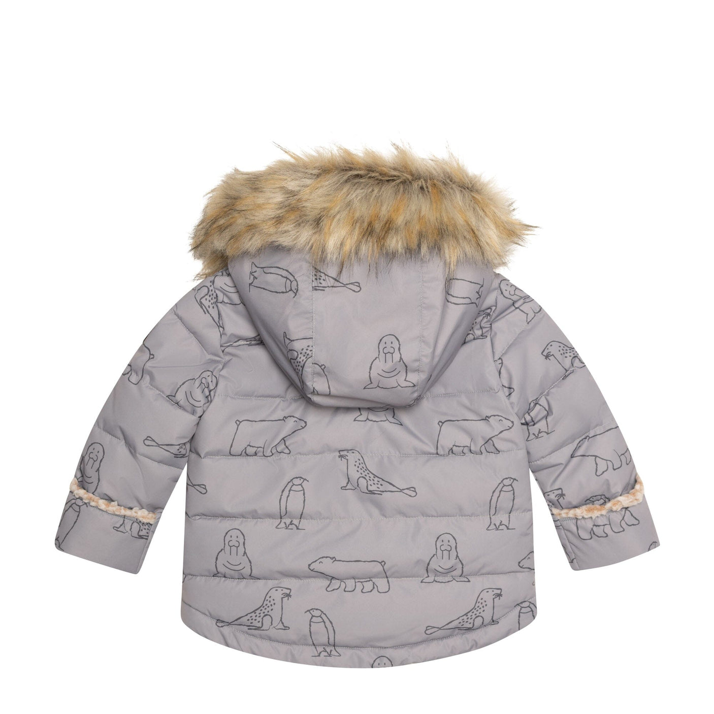 Two Piece Baby Snowsuit Grey With Arctic Friends Print-4
