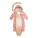 One Piece Baby Snowsuit Ancient Rose With Bear Print-2
