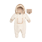 One Piece Baby Snowsuit Champagne White-0