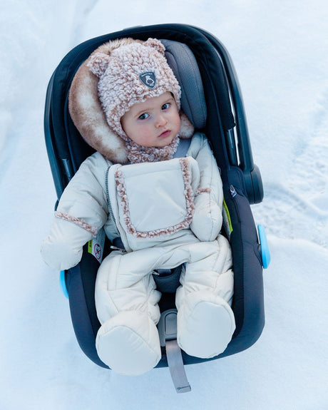 One Piece Baby Snowsuit Champagne White-1