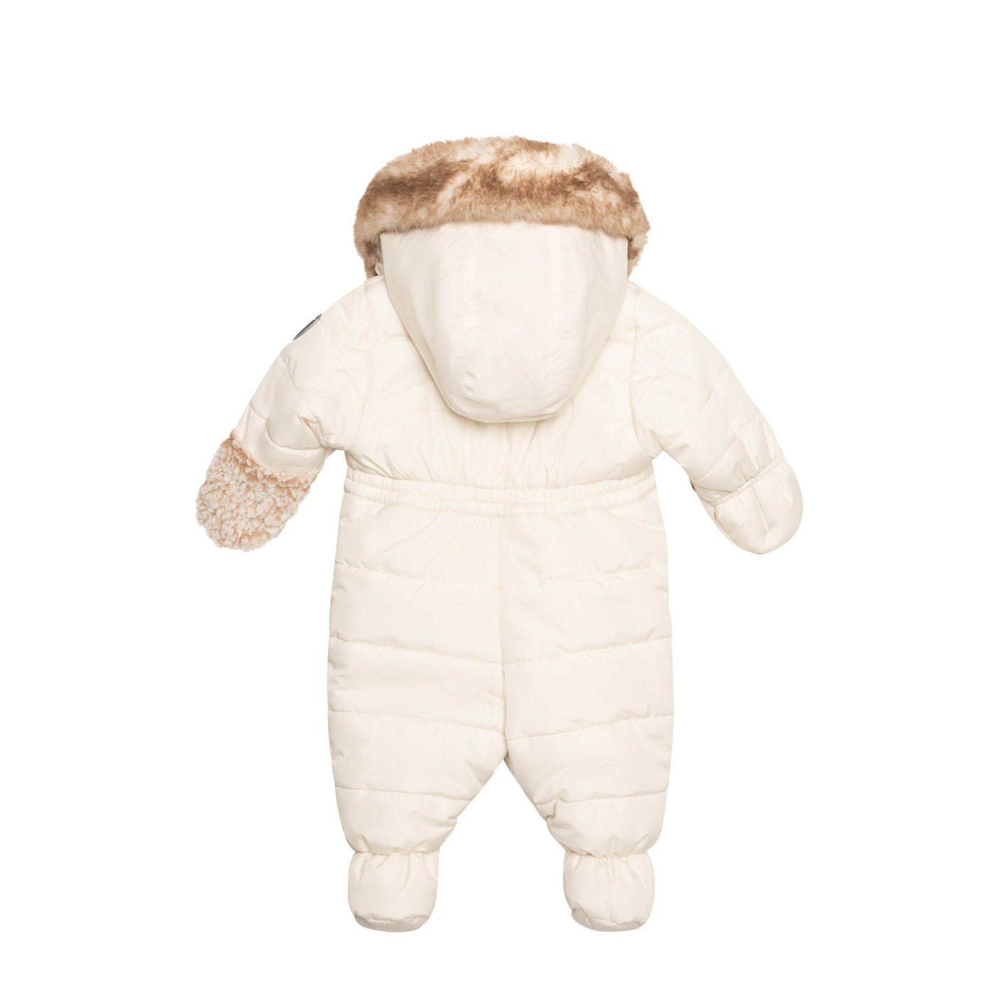 One Piece Baby Snowsuit Champagne White-3