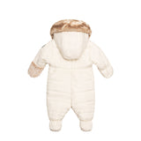 One Piece Baby Snowsuit Champagne White-3