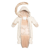 One Piece Baby Snowsuit Champagne White-4
