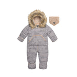 One Piece Baby Snowsuit With Grey Arctic Friends Print-0