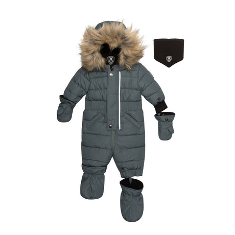Solid One Piece Baby Snowsuit Hunter Green-0