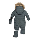 Solid One Piece Baby Snowsuit Hunter Green-4