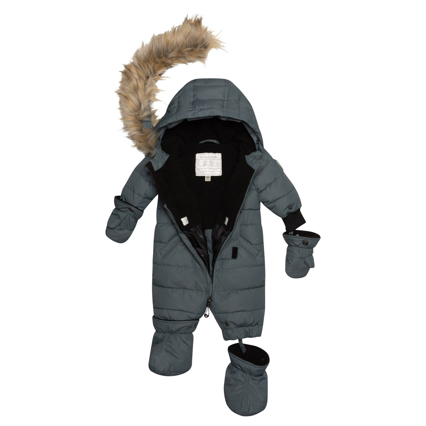 Solid One Piece Baby Snowsuit Hunter Green-5