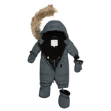 Solid One Piece Baby Snowsuit Hunter Green-5