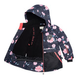 Two Piece Snowsuit Black With Rose Print-3