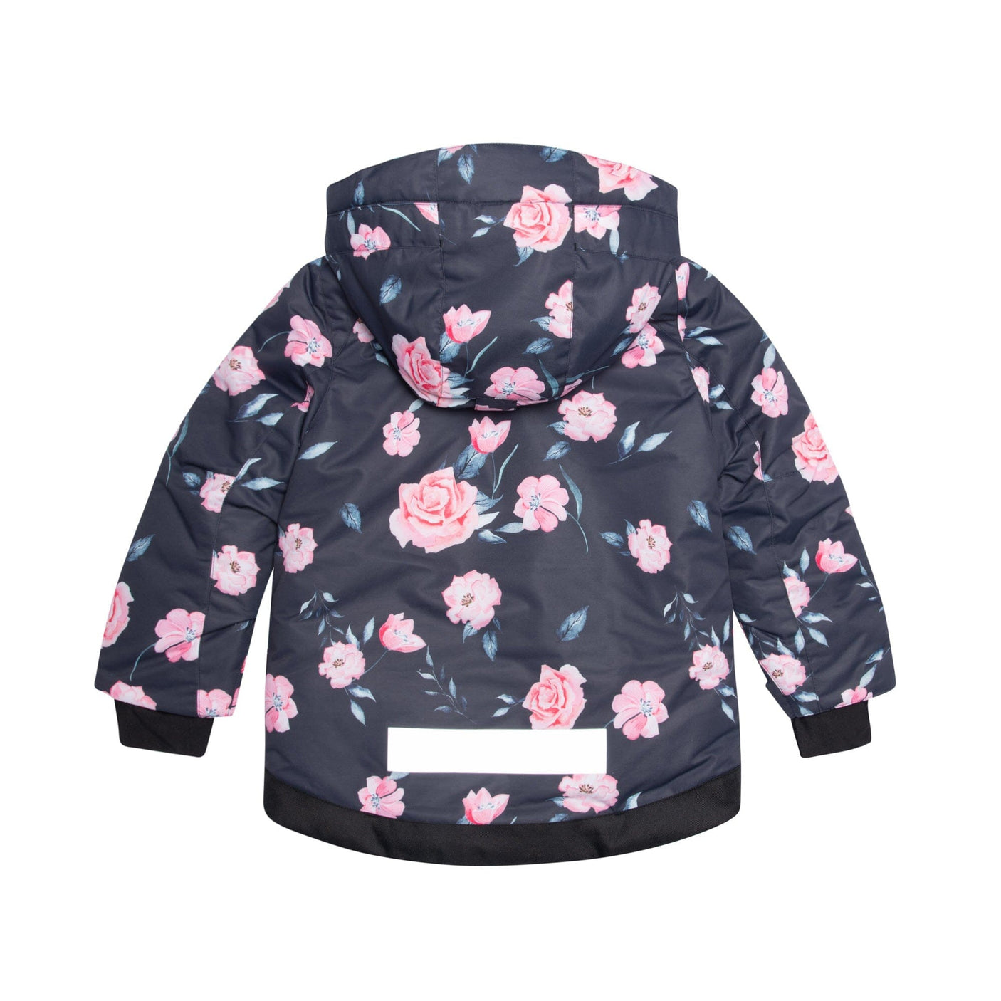 Two Piece Snowsuit Black With Rose Print-4