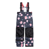 Two Piece Snowsuit Black With Rose Print-5