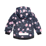 Two Piece Snowsuit Coral And Black With Rose Print-5