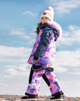 Two Piece Snowsuit Lavender With Unicorns In The Clouds Print-2