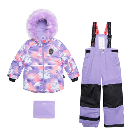 Two Piece Snowsuit Unicorns In The Clouds Print With Lavender Pant-0