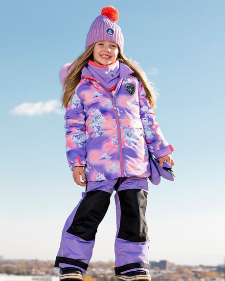 Two Piece Snowsuit Unicorns In The Clouds Print With Lavender Pant-1