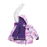 Two Piece Snowsuit Magenta With Watercolor Floral Print-4