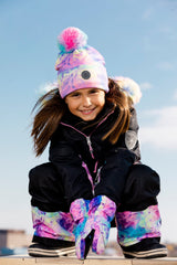 Two Piece Snowsuit Black With Frosted Rainbow Print-2